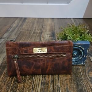 New! Levogue Brown Distressed Leather Wallet‎